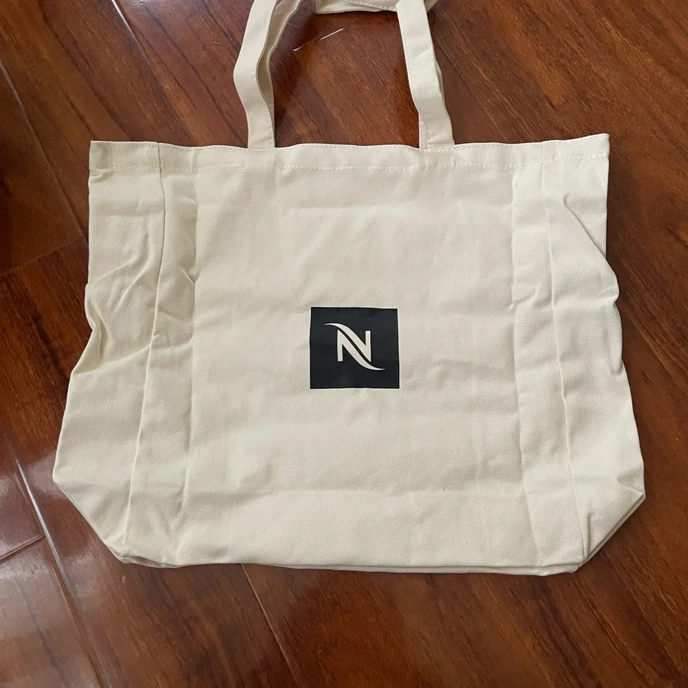 Nespresso Cream Canvas Tote with Black Logo - Picture 1 of 5